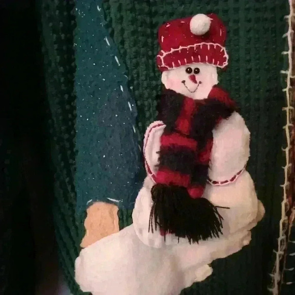 Christmas Holiday Snowman Jacket Sweater - Picture 4 of 16